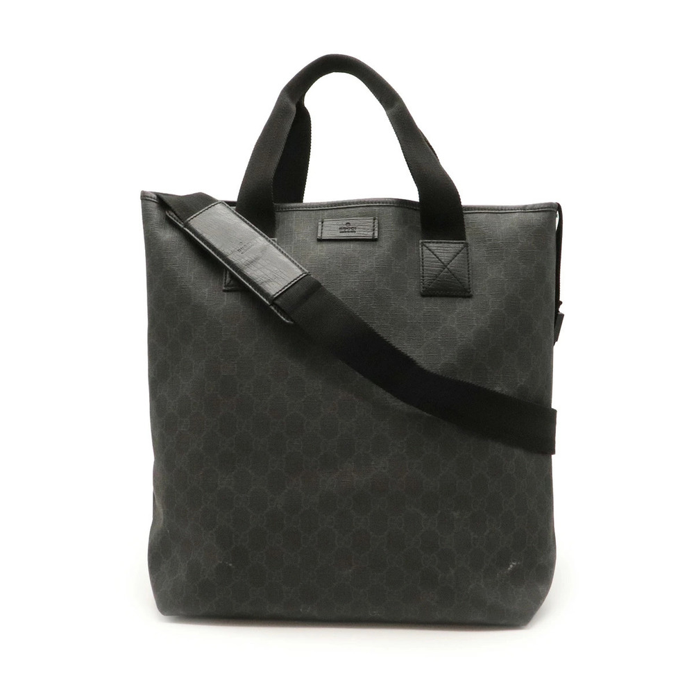 Gucci GG Plus Supreme Shoulder Bag Tote Crossbody Leather Black